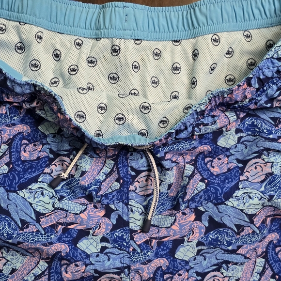 Peter Millar Blue Patterned Swim Trunks - Picture 3 of 7